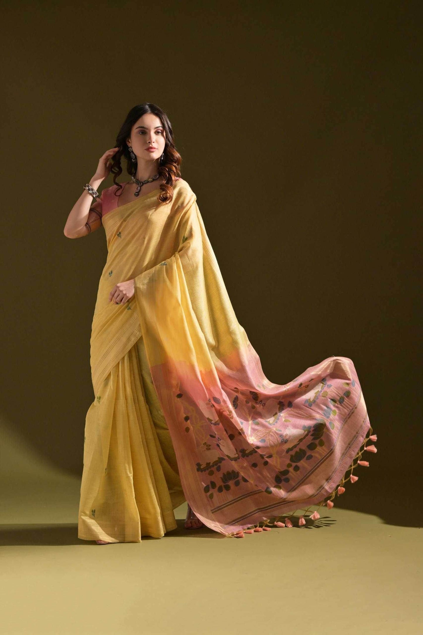 Muga Silk Designer Sarees Butta Saree - MYLUXURY LANE ENTERPRISE