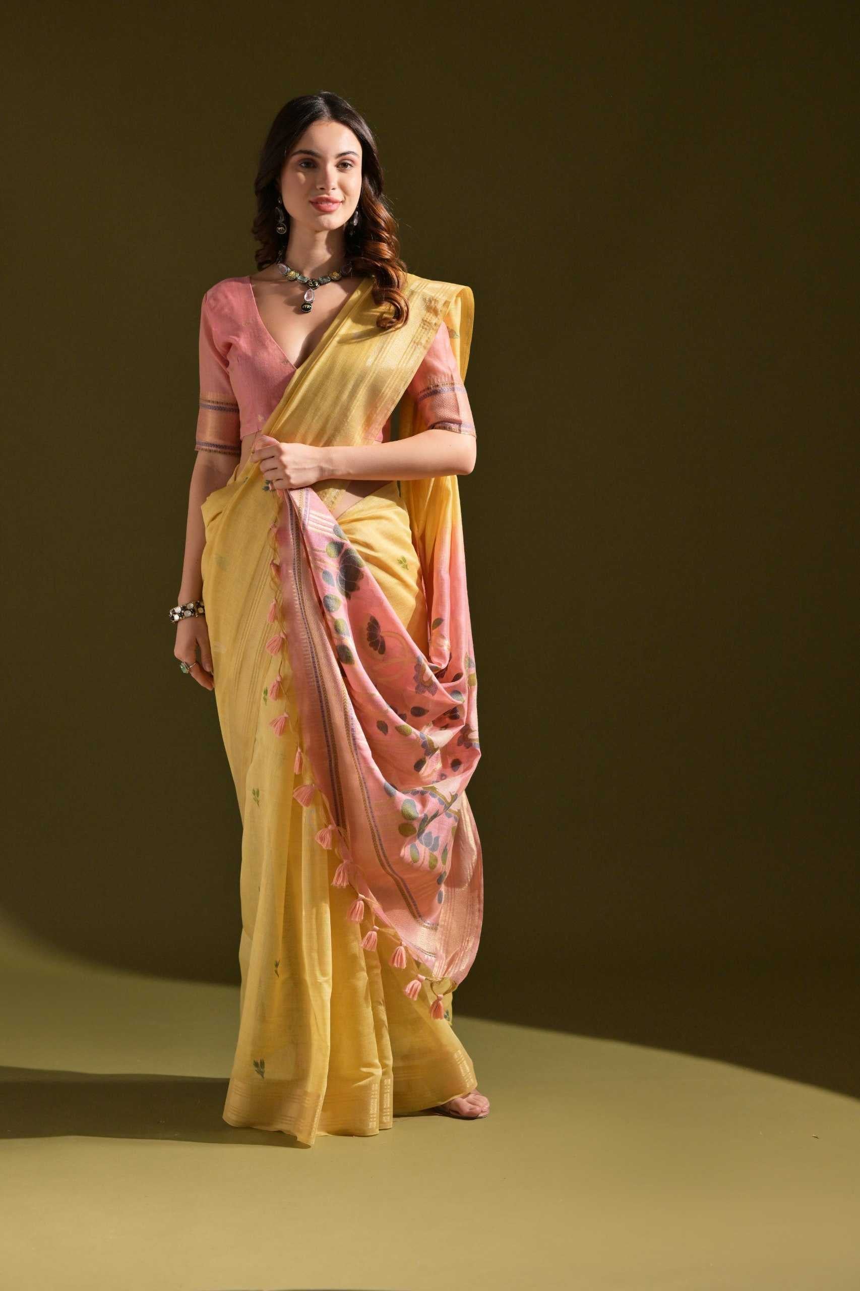 Muga Silk  Designer Sarees Butta Saree