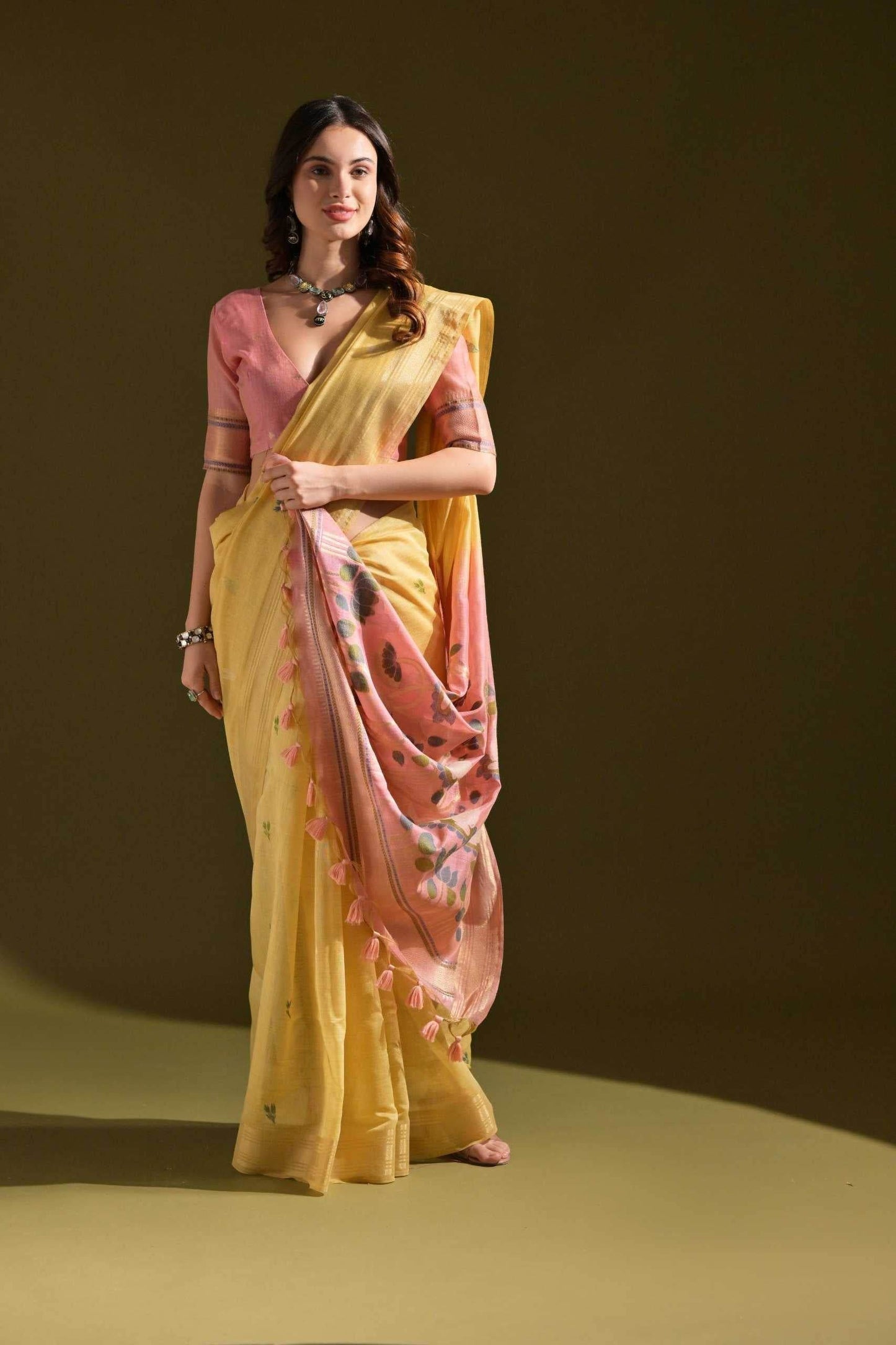 Muga Silk Designer Sarees Butta Saree - MYLUXURY LANE ENTERPRISE