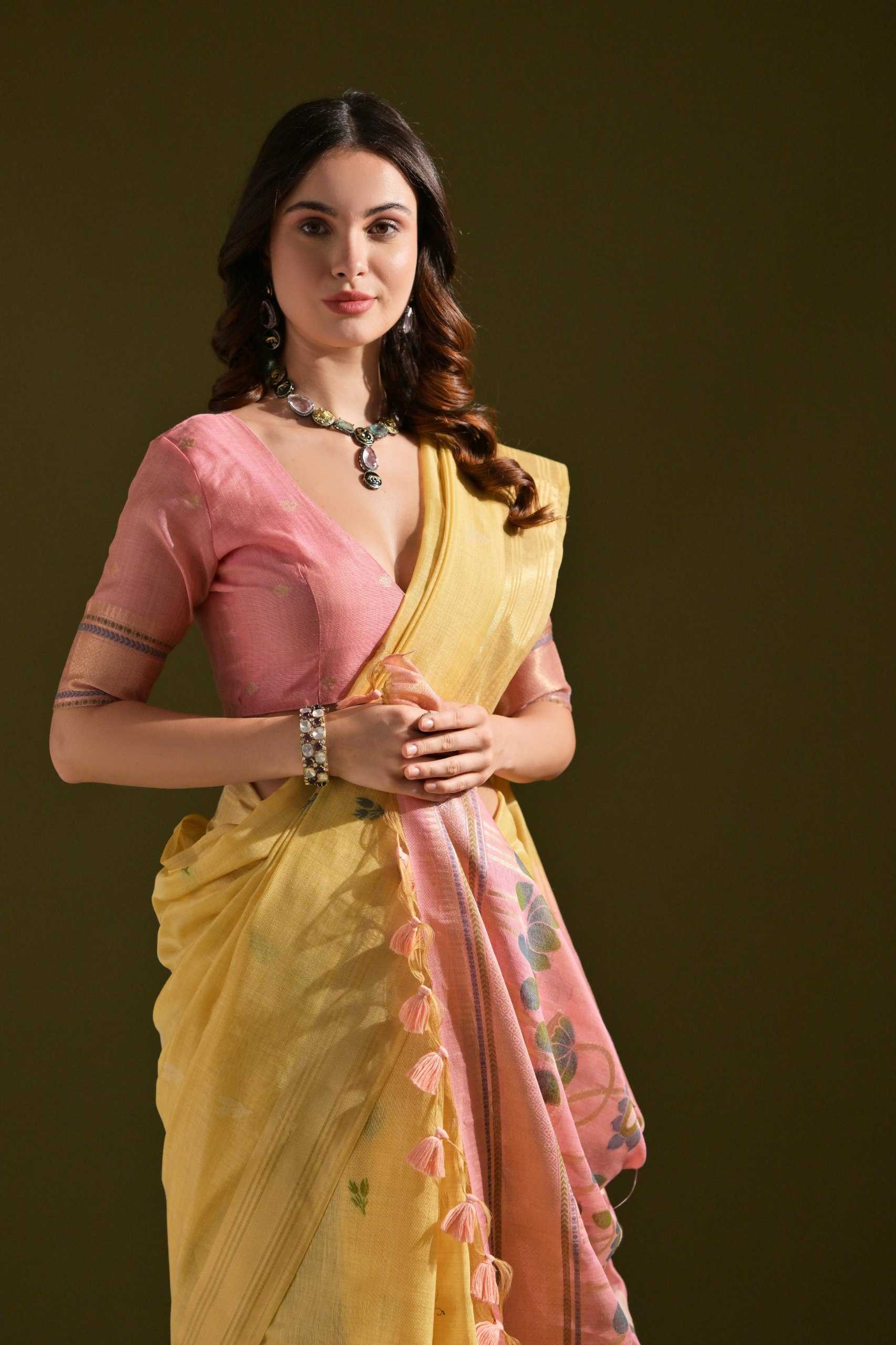 Muga Silk  Designer Sarees Butta Saree