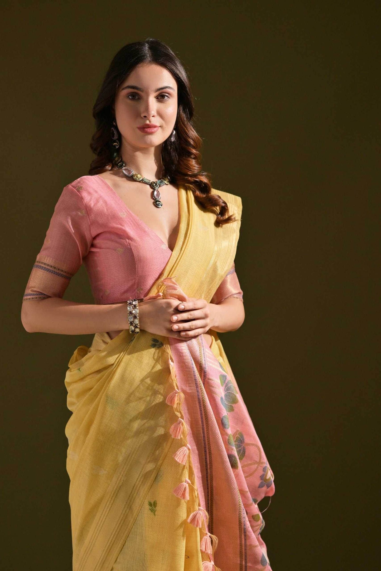 Muga Silk Designer Sarees Butta Saree - MYLUXURY LANE ENTERPRISE