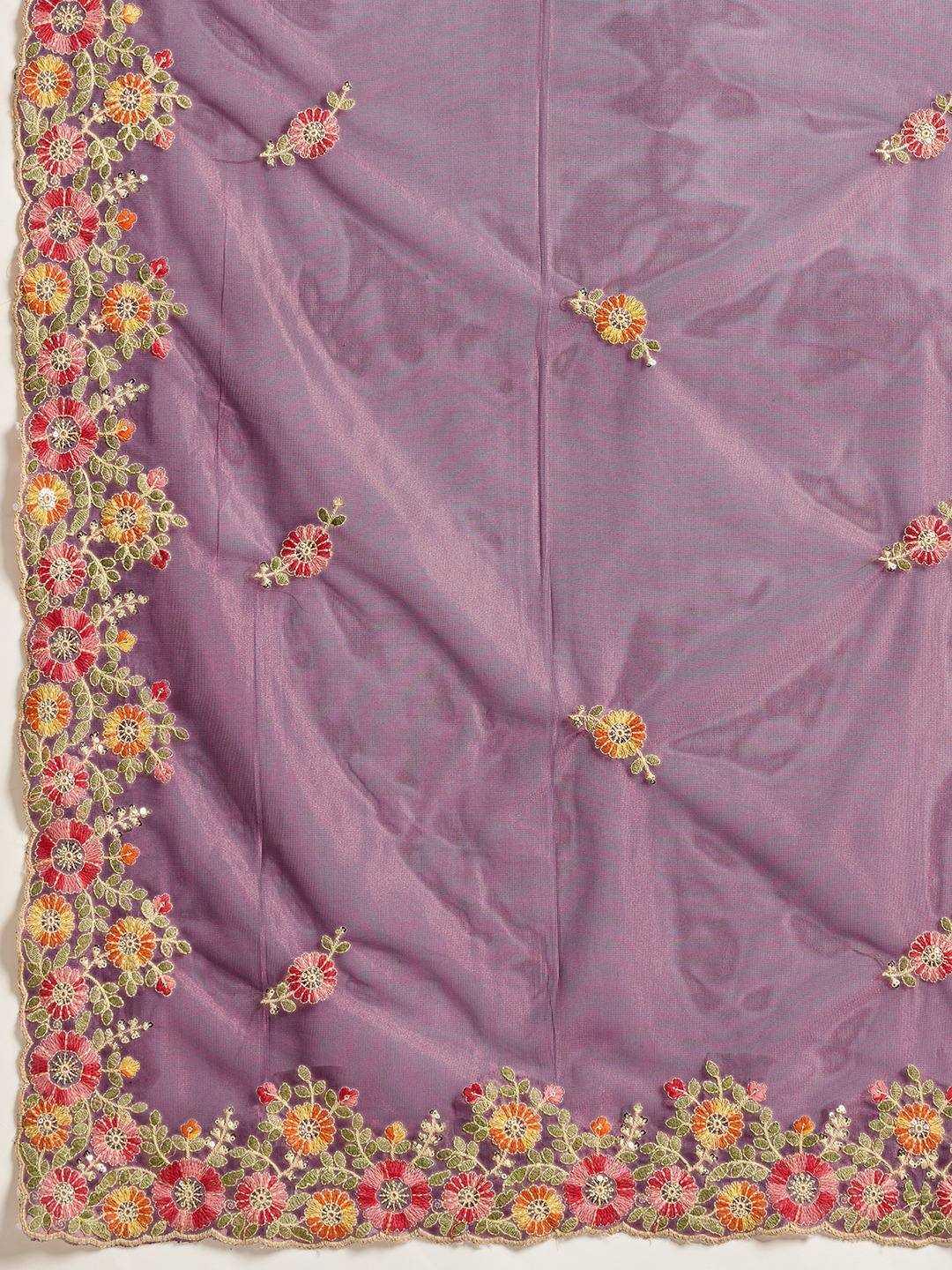 Soft Net Embroidered Sarees Sarees - MYLUXURY LANE ENTERPRISE