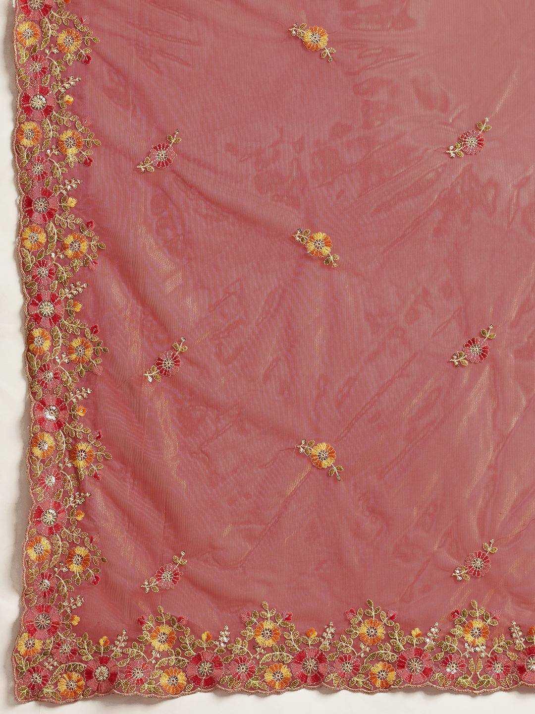 Soft Net Embroidered Sarees Sarees - MYLUXURY LANE ENTERPRISE
