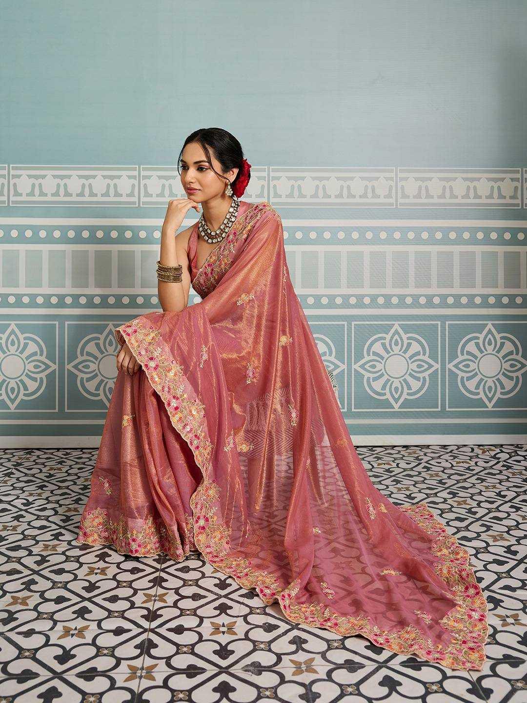 Soft Net Embroidered Sarees Sarees - MYLUXURY LANE ENTERPRISE