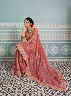 Soft Net Embroidered Sarees Sarees - MYLUXURY LANE ENTERPRISE