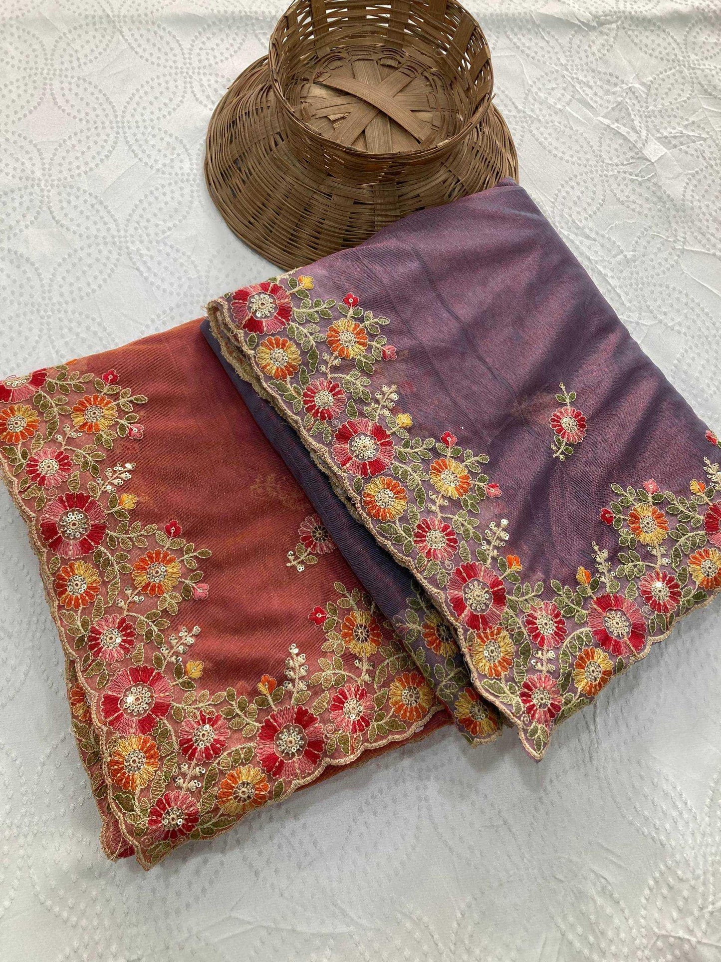 Soft Net Embroidered Sarees Sarees - MYLUXURY LANE ENTERPRISE