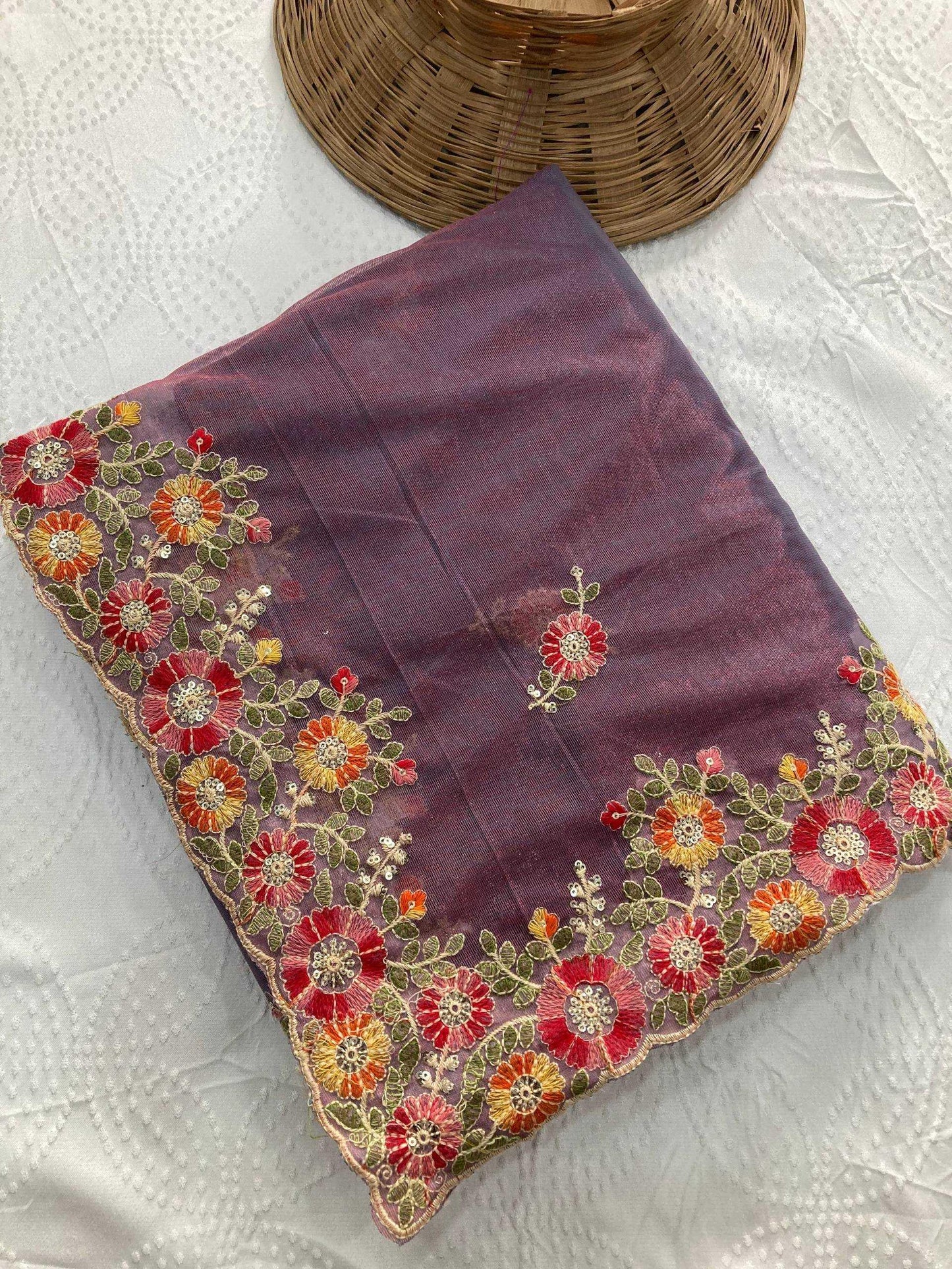 Soft Net Embroidered Sarees Sarees - MYLUXURY LANE ENTERPRISE