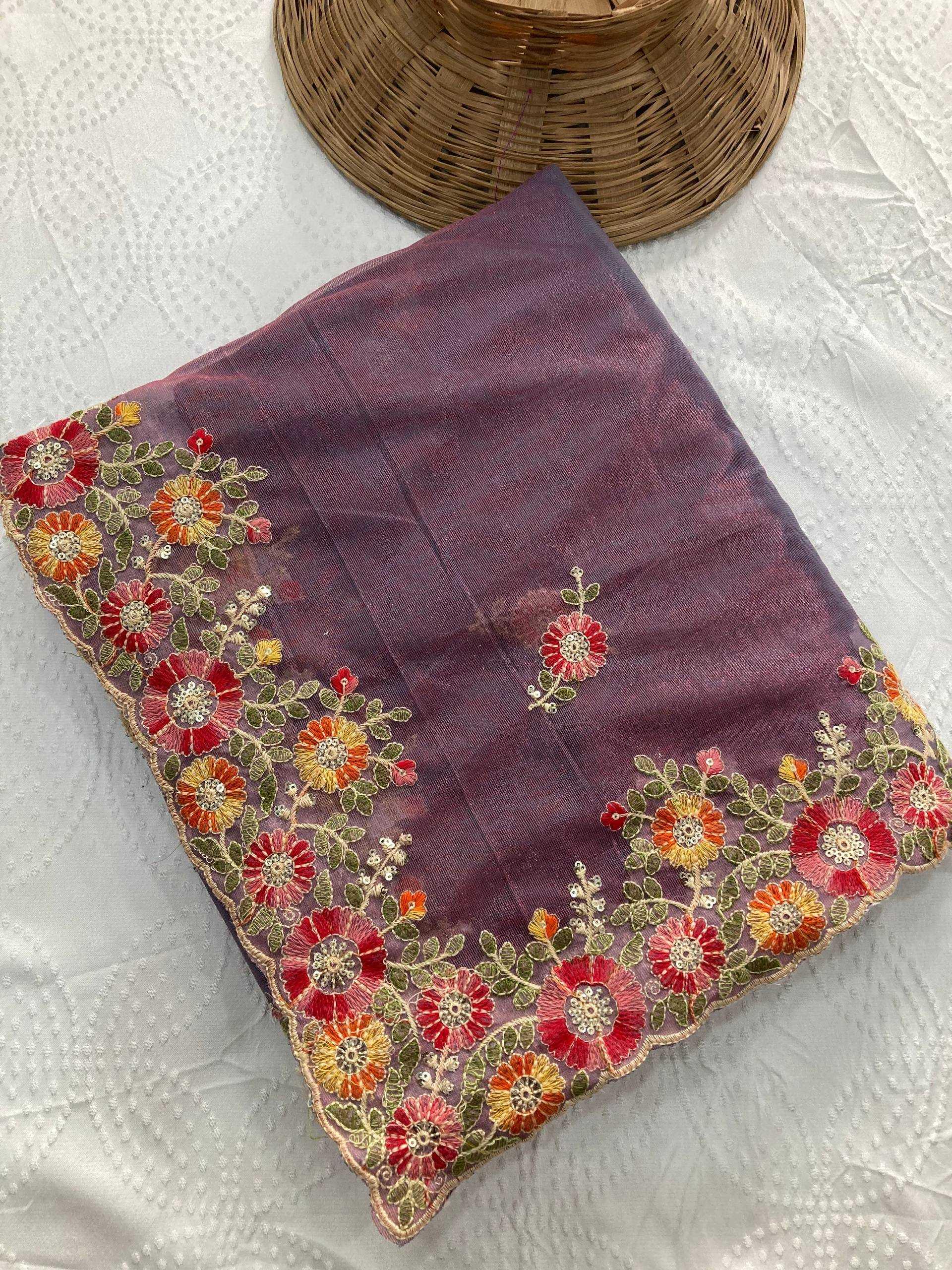 Soft Net Embroidered Sarees Sarees - MYLUXURY LANE ENTERPRISE