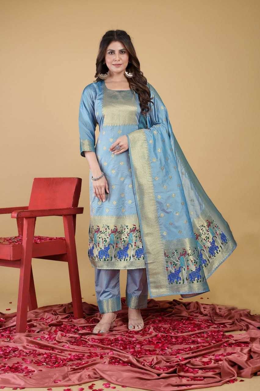 UNSTITCHED SILK LADIES PRINTED SUITS - MYLUXURY LANE ENTERPRISE