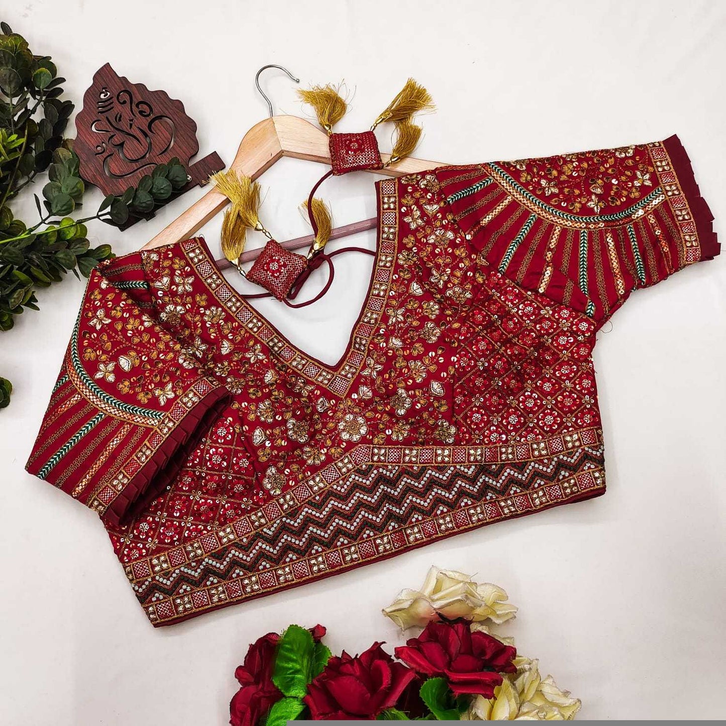 Soft Silk Sequence Embroidery Blouse - MYLUXURY LANE ENTERPRISE