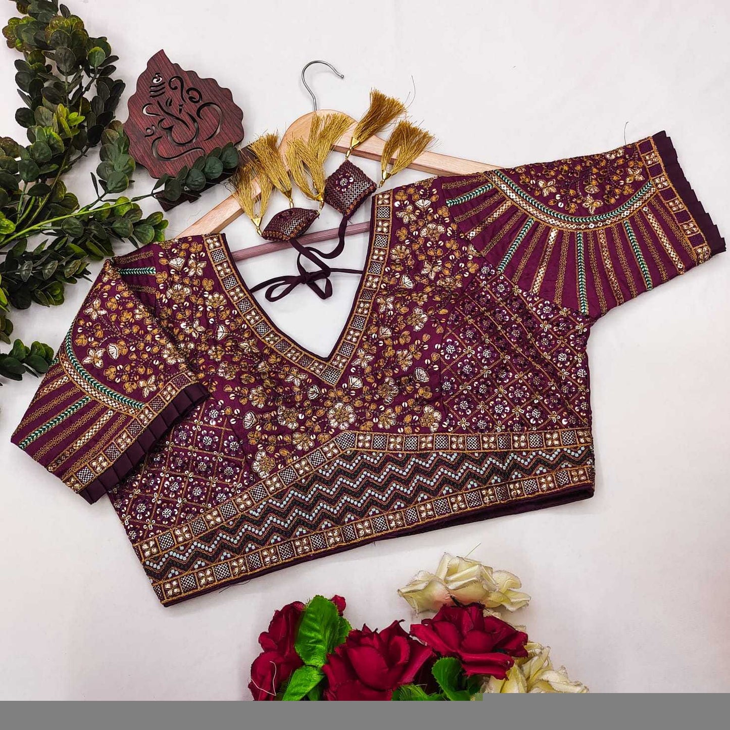 Soft Silk Sequence Embroidery Blouse - MYLUXURY LANE ENTERPRISE