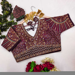 Soft Silk Sequence Embroidery Blouse - MYLUXURY LANE ENTERPRISE