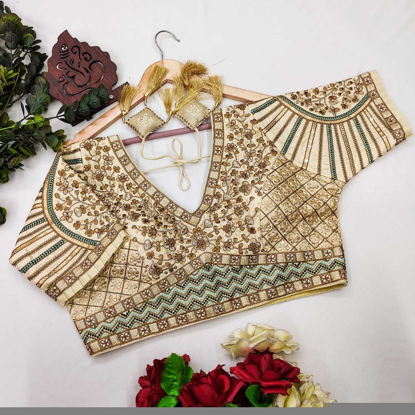Soft Silk Sequence Embroidery Blouse - MYLUXURY LANE ENTERPRISE