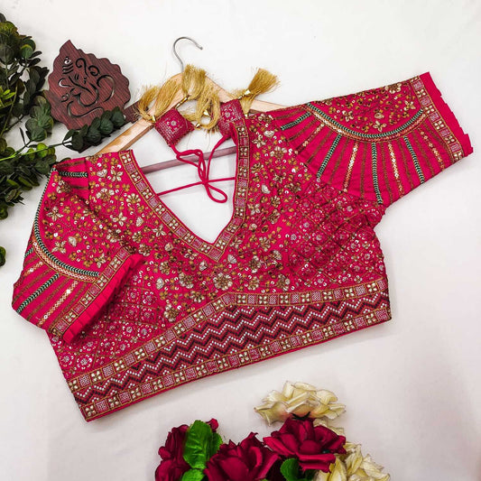 Soft Silk  Sequence Embroidery Blouse