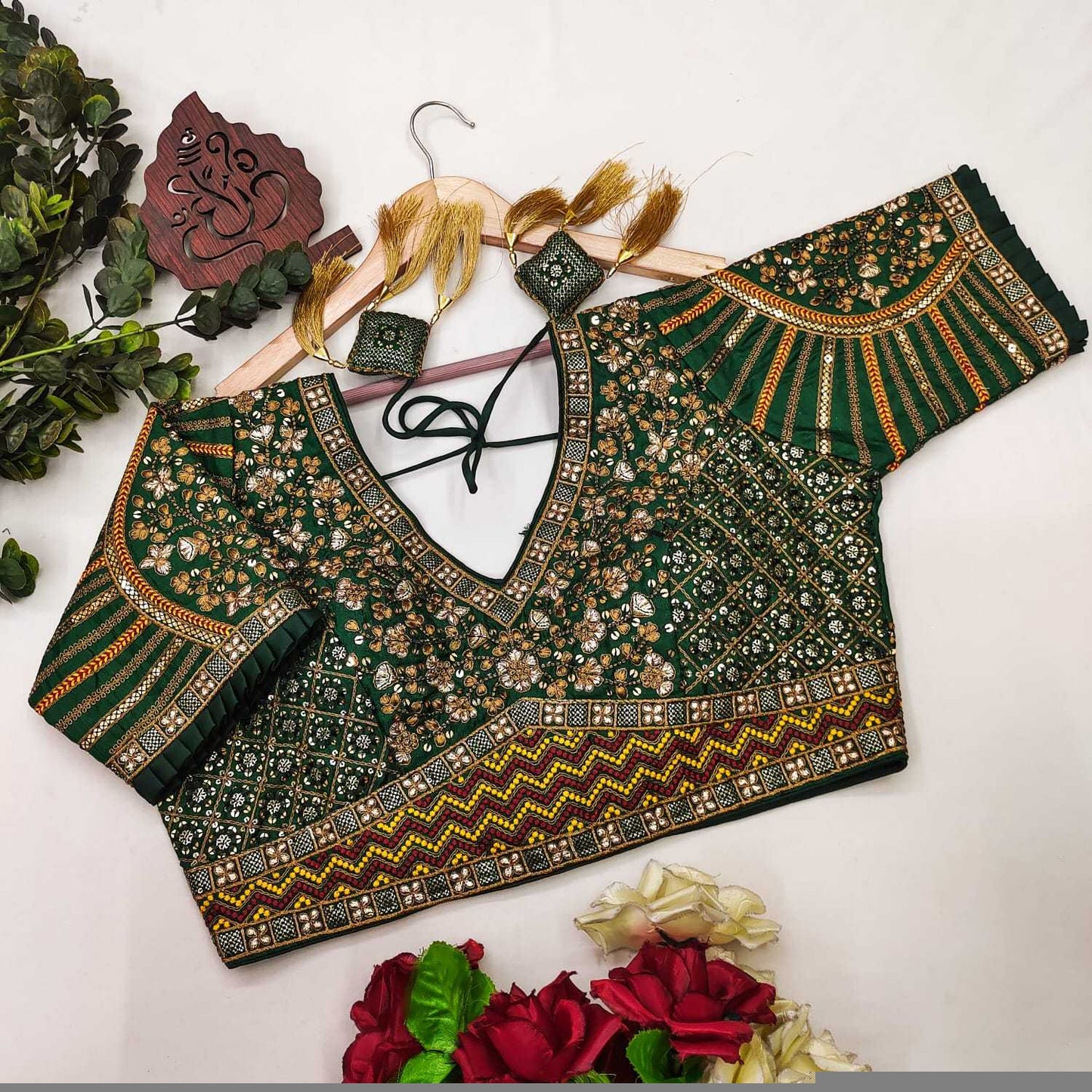 Soft Silk Sequence Embroidery Blouse - MYLUXURY LANE ENTERPRISE