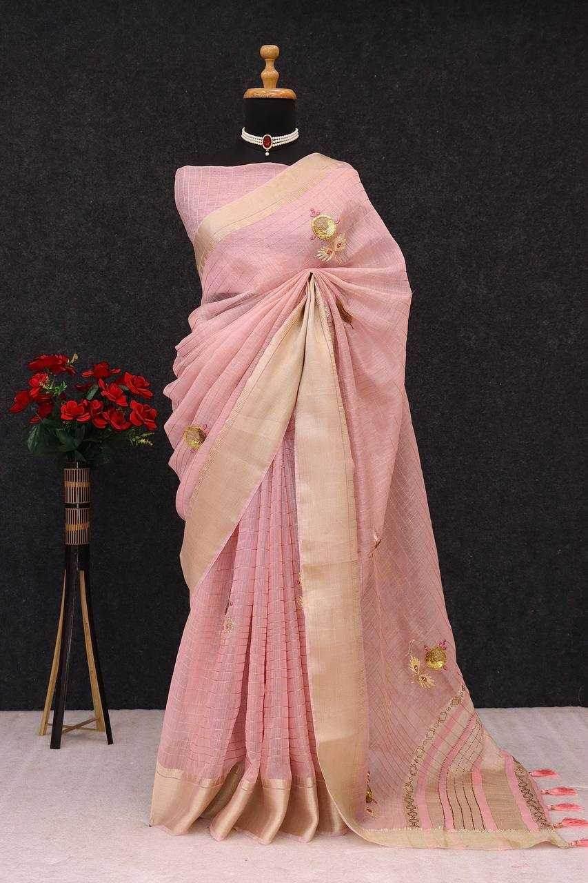 Silk Ladies Hand Work Saree - MYLUXURY LANE ENTERPRISE