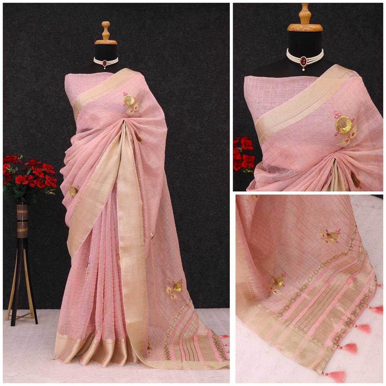 Silk Ladies Hand Work Saree - MYLUXURY LANE ENTERPRISE