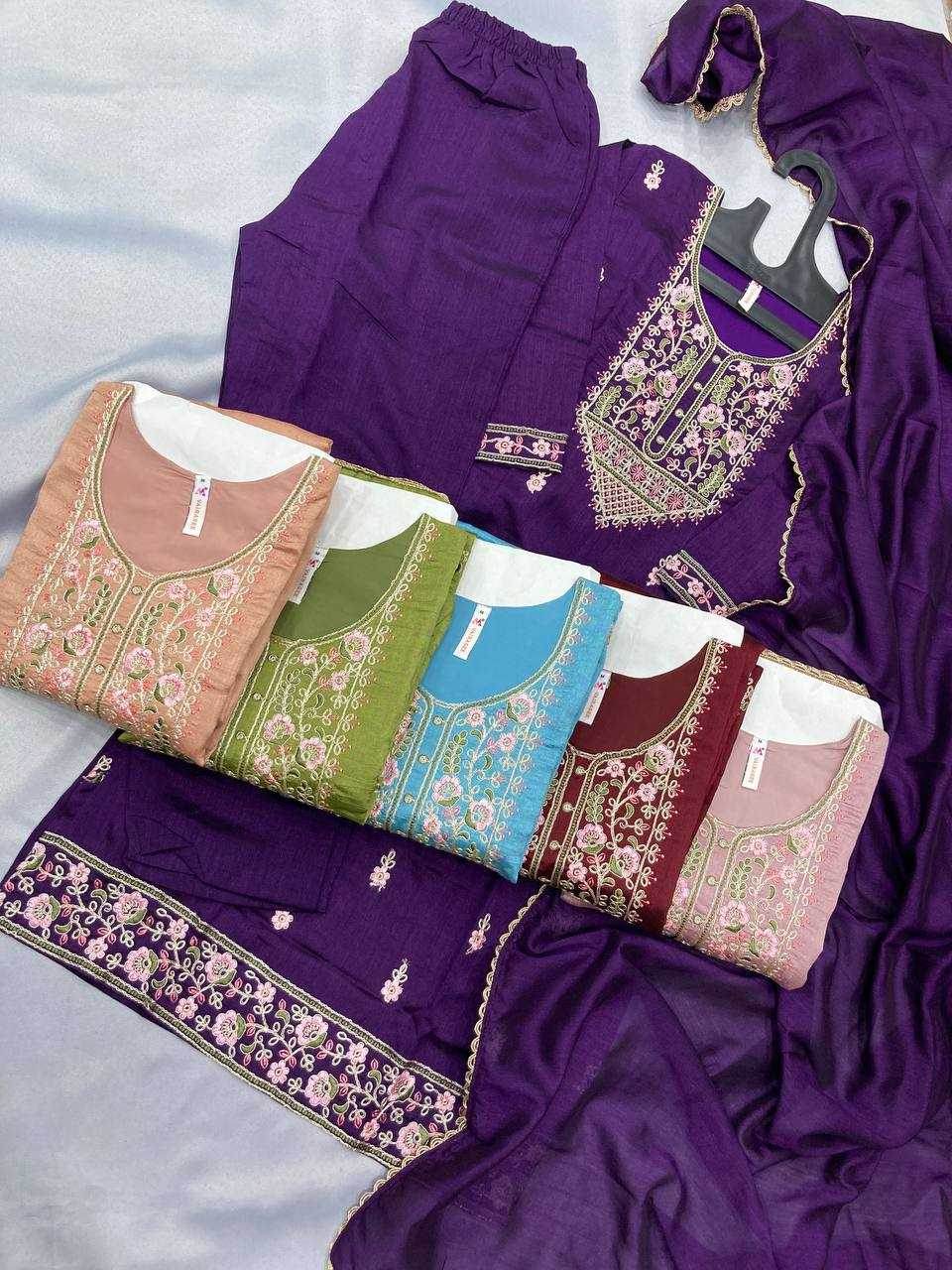 LADIES SILK EMBROIDERED LONG KURTI - MYLUXURY LANE ENTERPRISE