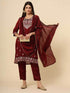 LADIES SILK EMBROIDERED LONG KURTI - MYLUXURY LANE ENTERPRISE