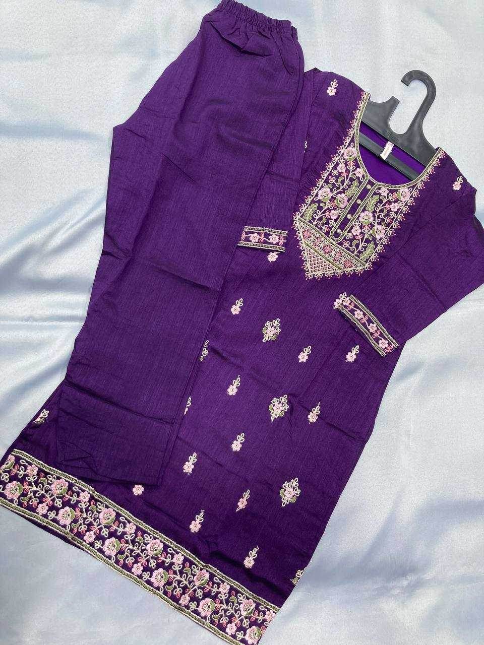 LADIES SILK EMBROIDERED LONG KURTI - MYLUXURY LANE ENTERPRISE