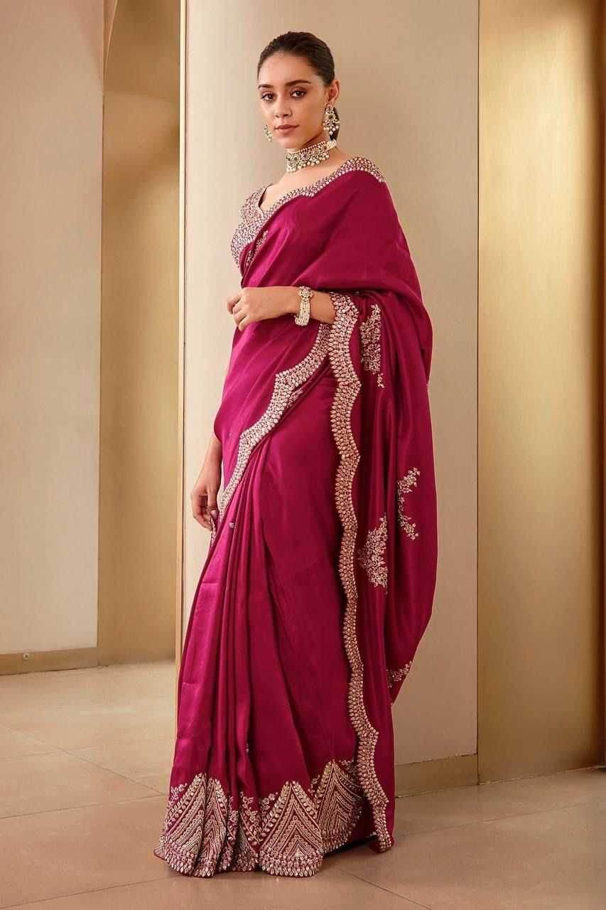 Soft Vichitra Silk Saree - MYLUXURY LANE ENTERPRISE
