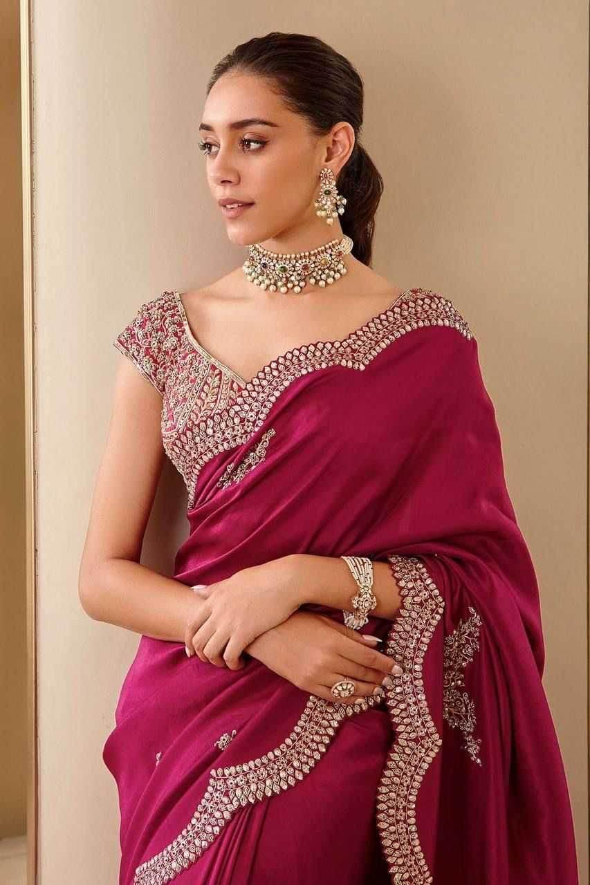Soft Vichitra Silk Saree - MYLUXURY LANE ENTERPRISE