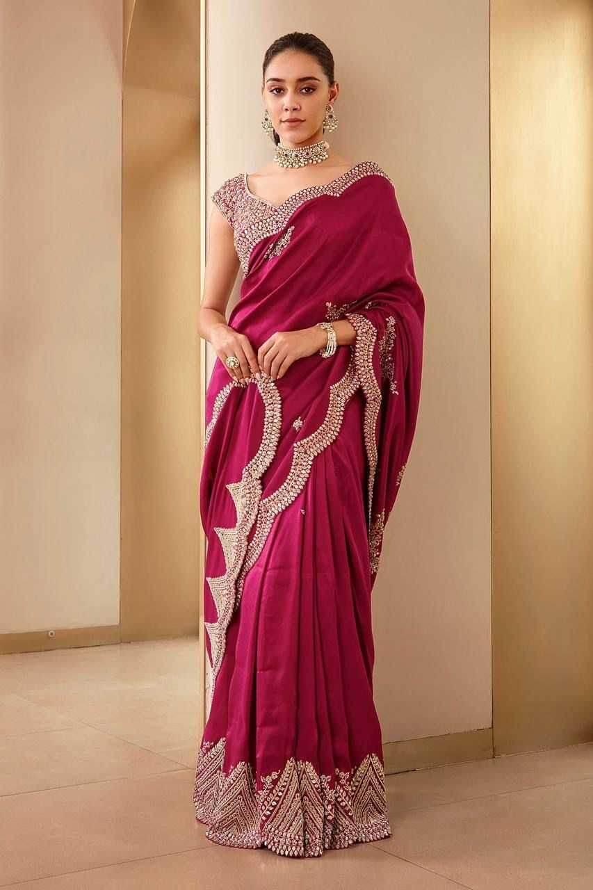 Soft Vichitra Silk Saree - MYLUXURY LANE ENTERPRISE