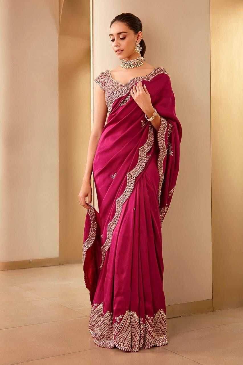 Soft Vichitra Silk Saree - MYLUXURY LANE ENTERPRISE