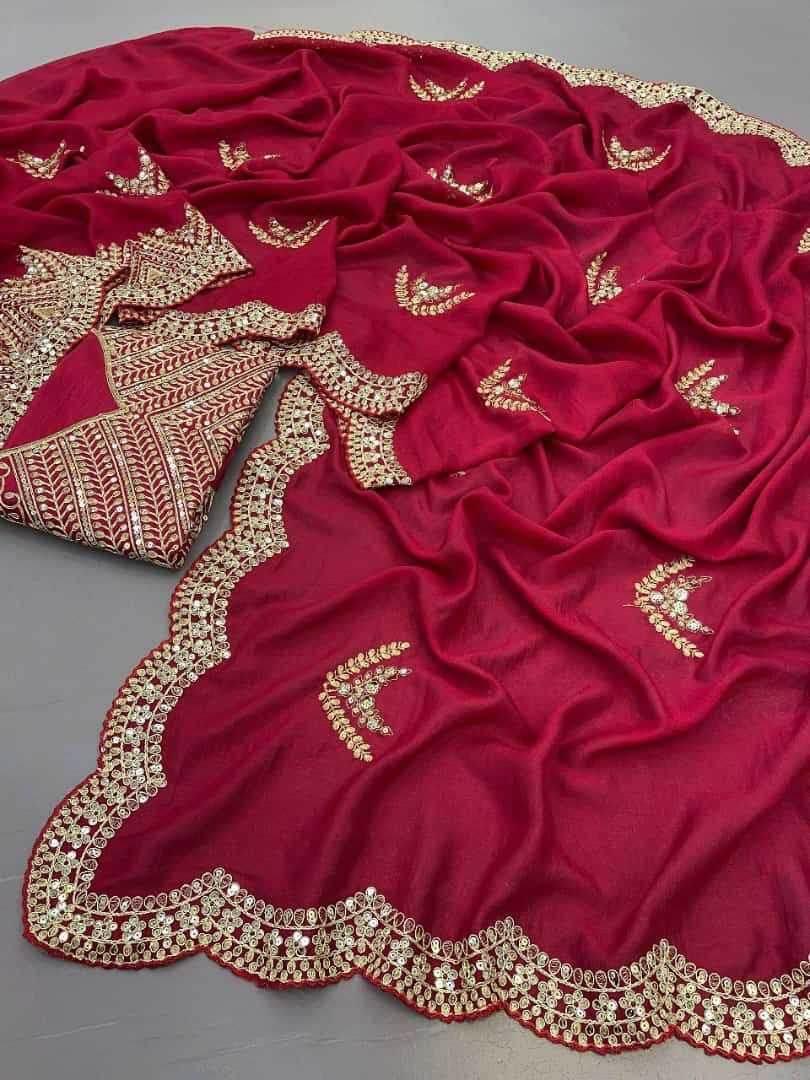 Soft Vichitra Silk Saree - MYLUXURY LANE ENTERPRISE