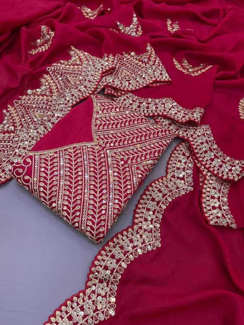 Soft Vichitra Silk Saree - MYLUXURY LANE ENTERPRISE