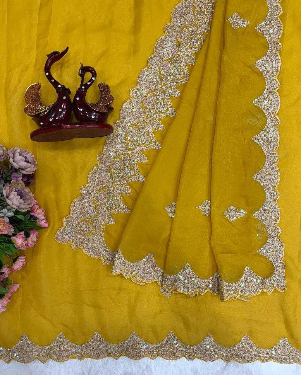 Tabby Silk Embroidered Saree - MYLUXURY LANE ENTERPRISE