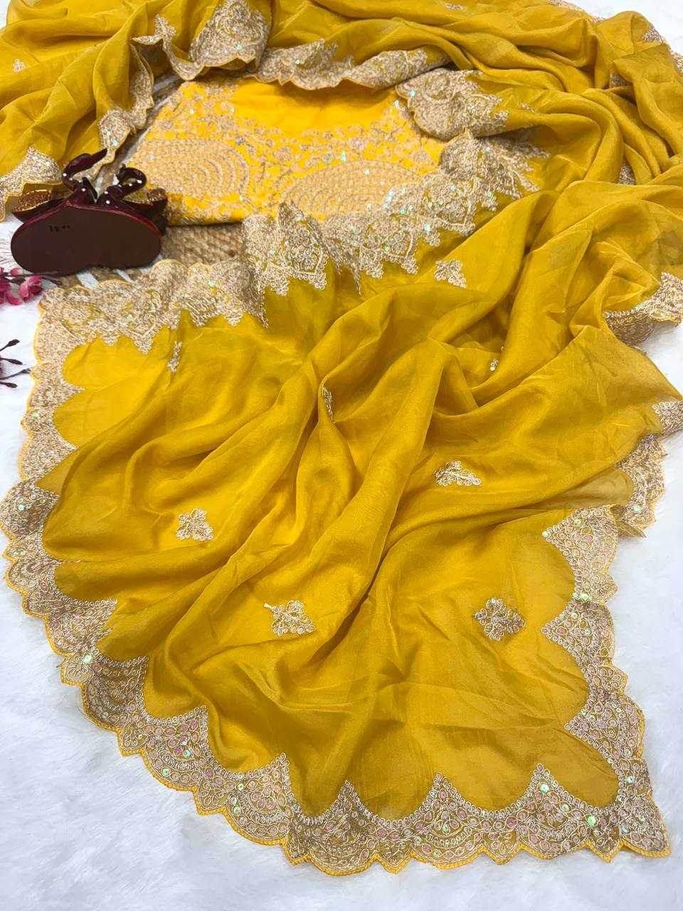 Tabby Silk Embroidered Saree - MYLUXURY LANE ENTERPRISE