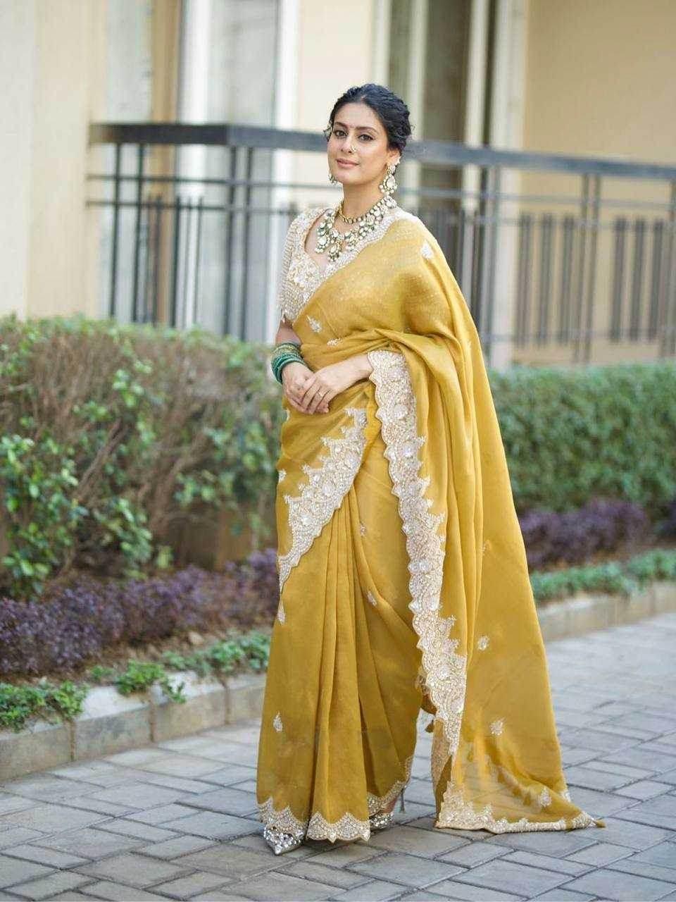 Tabby Silk Embroidered Saree - MYLUXURY LANE ENTERPRISE