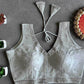 Tissue Readymade Sequence Embroidery Blouse - MYLUXURY LANE ENTERPRISE