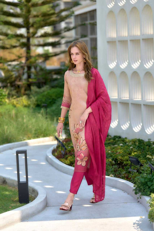 Tissue  Embroidered Kurti
