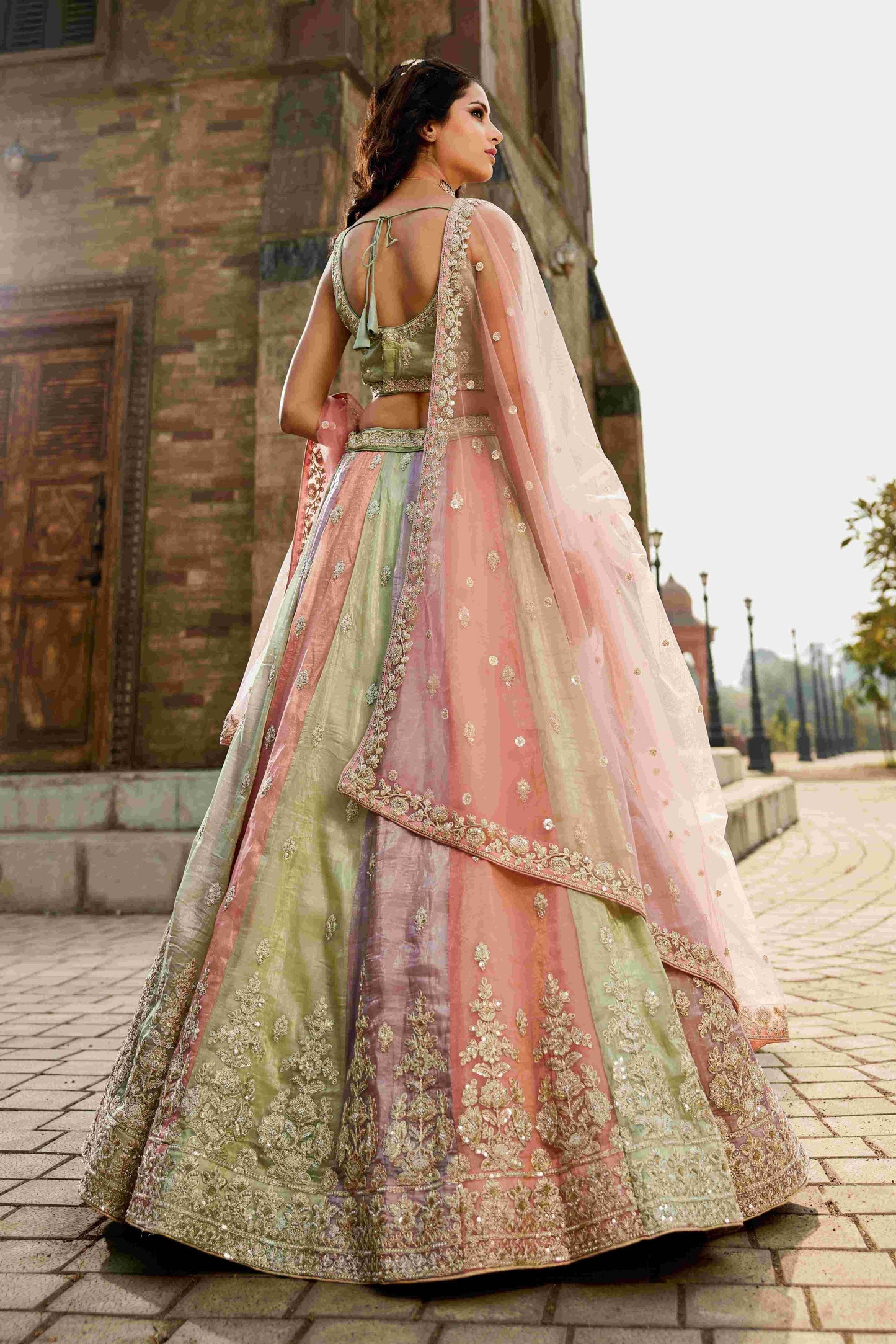 Exquisite Tissue Designer Lehenga for Elegant Occasions - MYLUXURY LANE ENTERPRISE