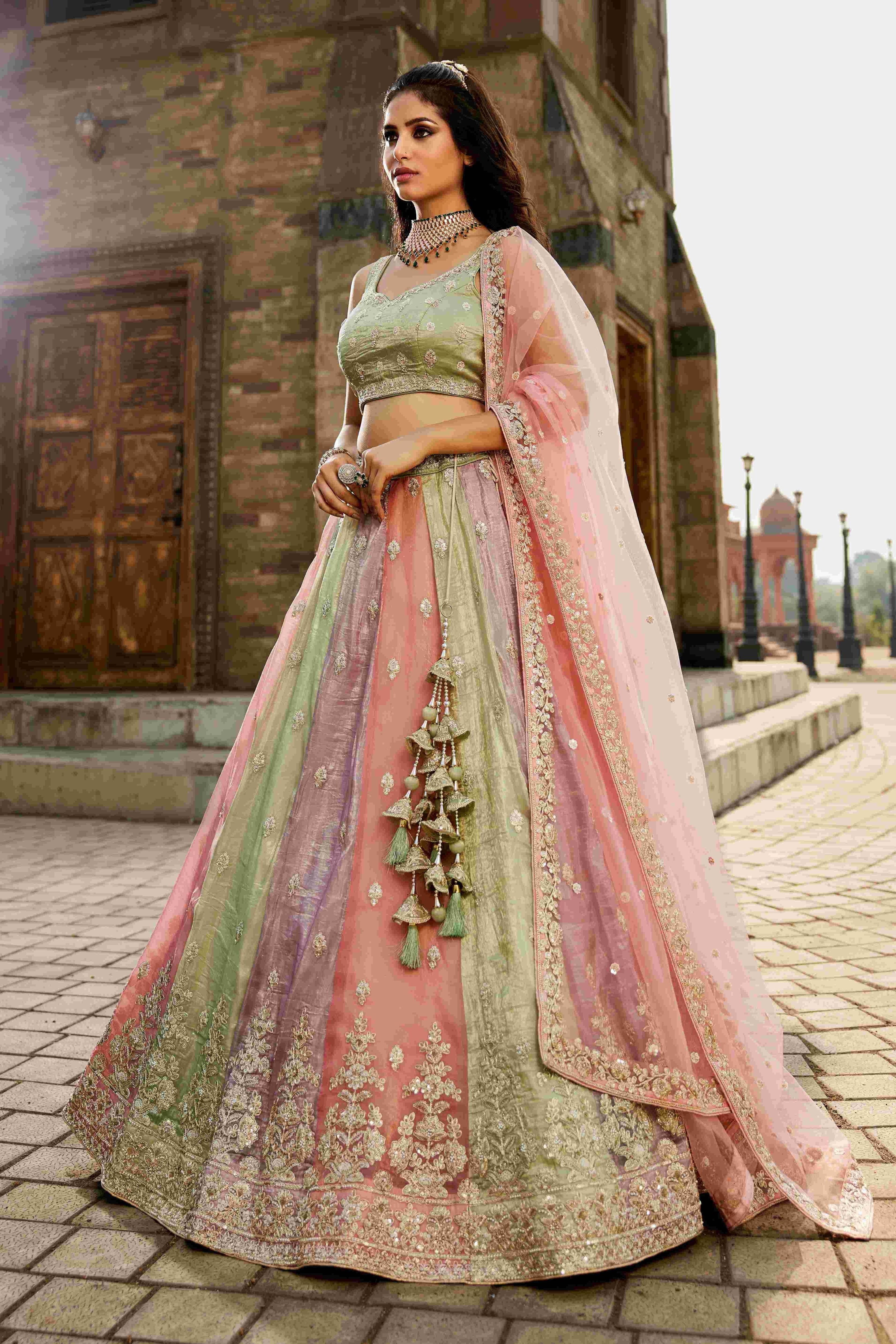 Exquisite Tissue Designer Lehenga for Elegant Occasions - MYLUXURY LANE ENTERPRISE