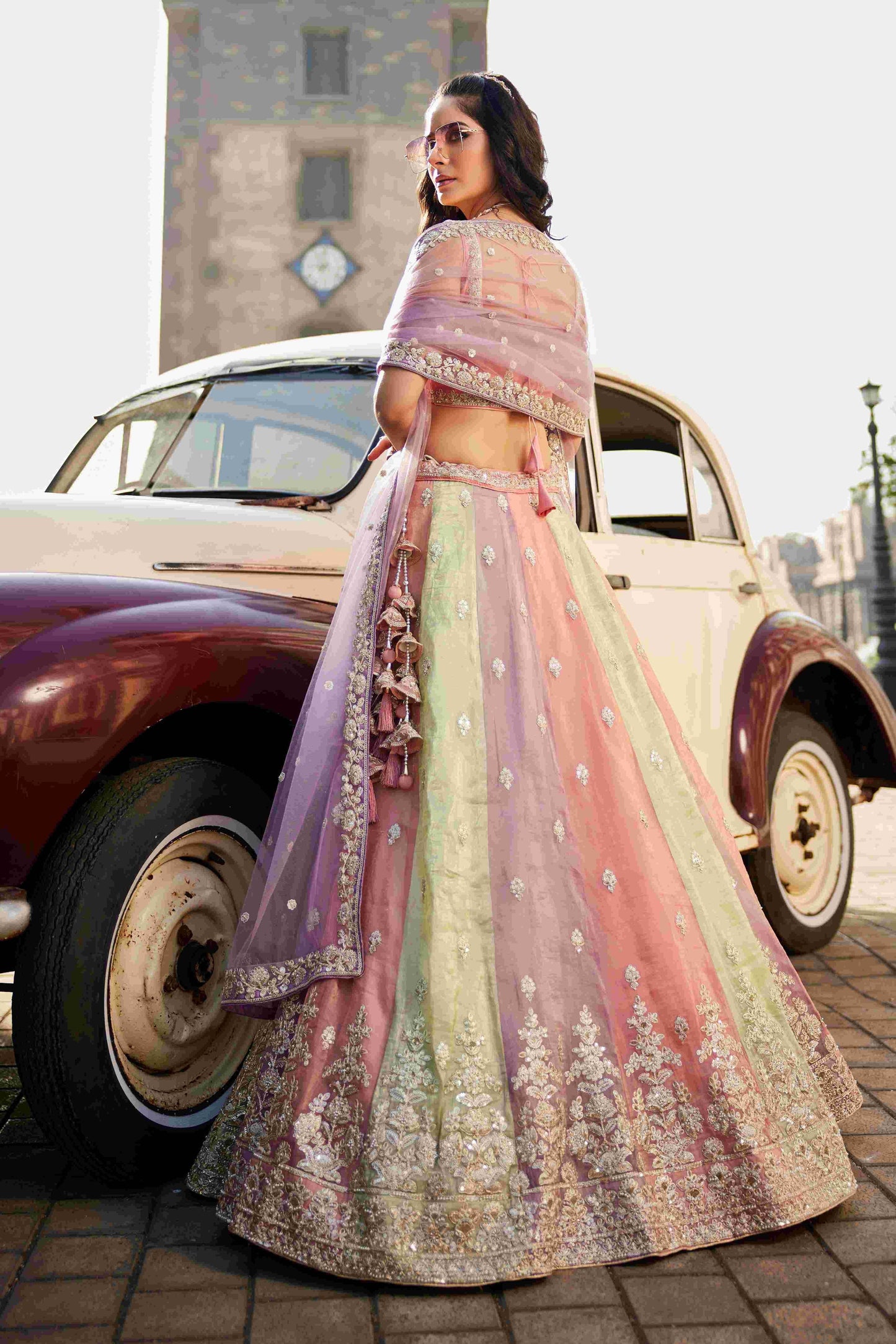 Exquisite Tissue Designer Lehenga for Elegant Occasions - MYLUXURY LANE ENTERPRISE