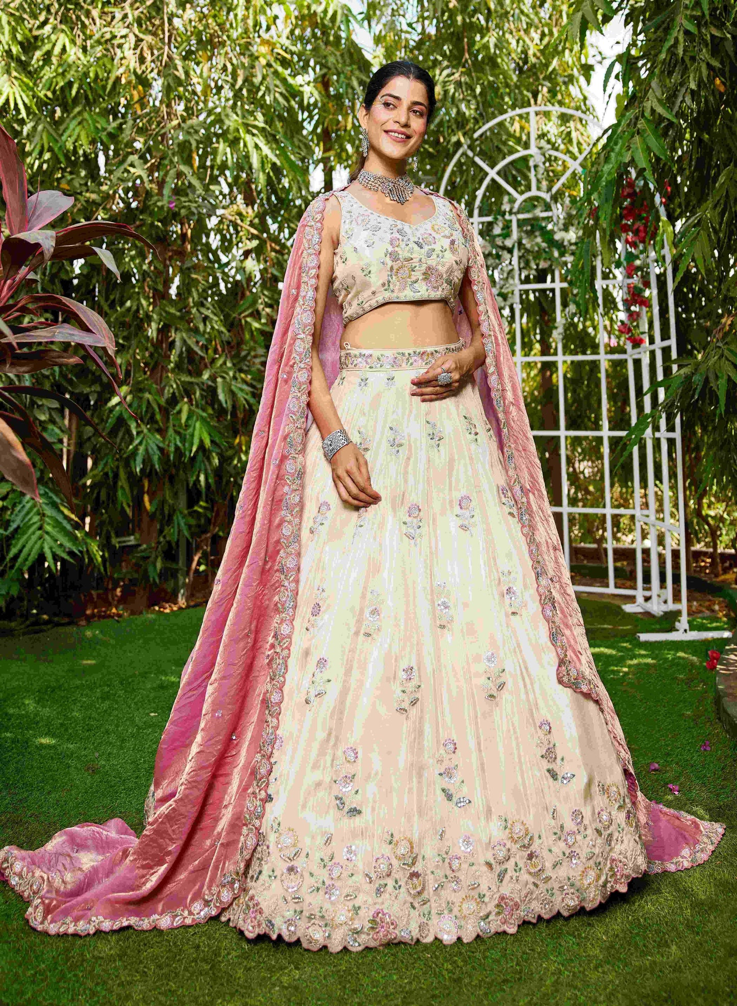 Elegant Tissue Designer Lehenga for Modern Elegance - MYLUXURY LANE ENTERPRISE