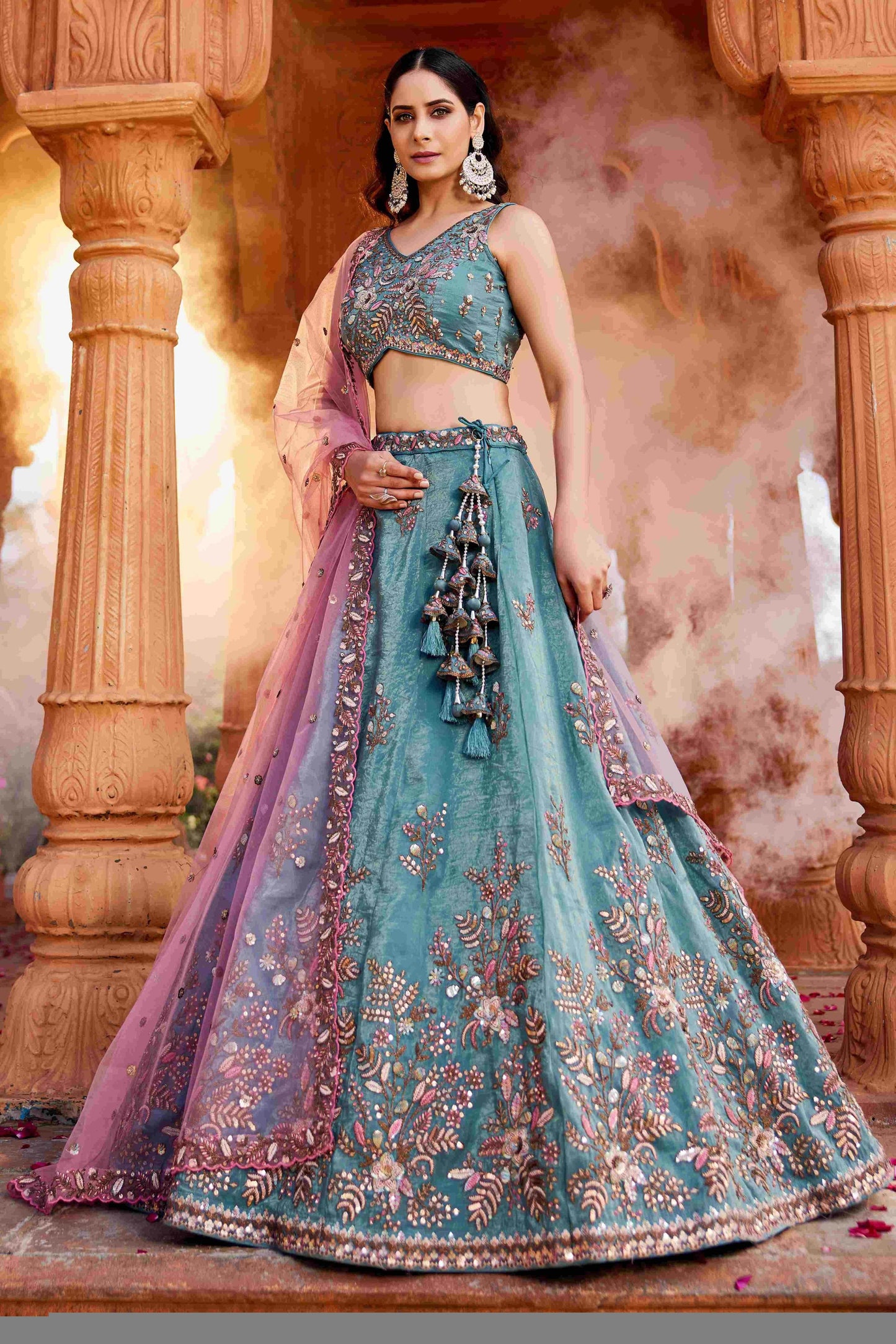 Tissue Designer Lehenga for Festive Elegance and Style - MYLUXURY LANE ENTERPRISE