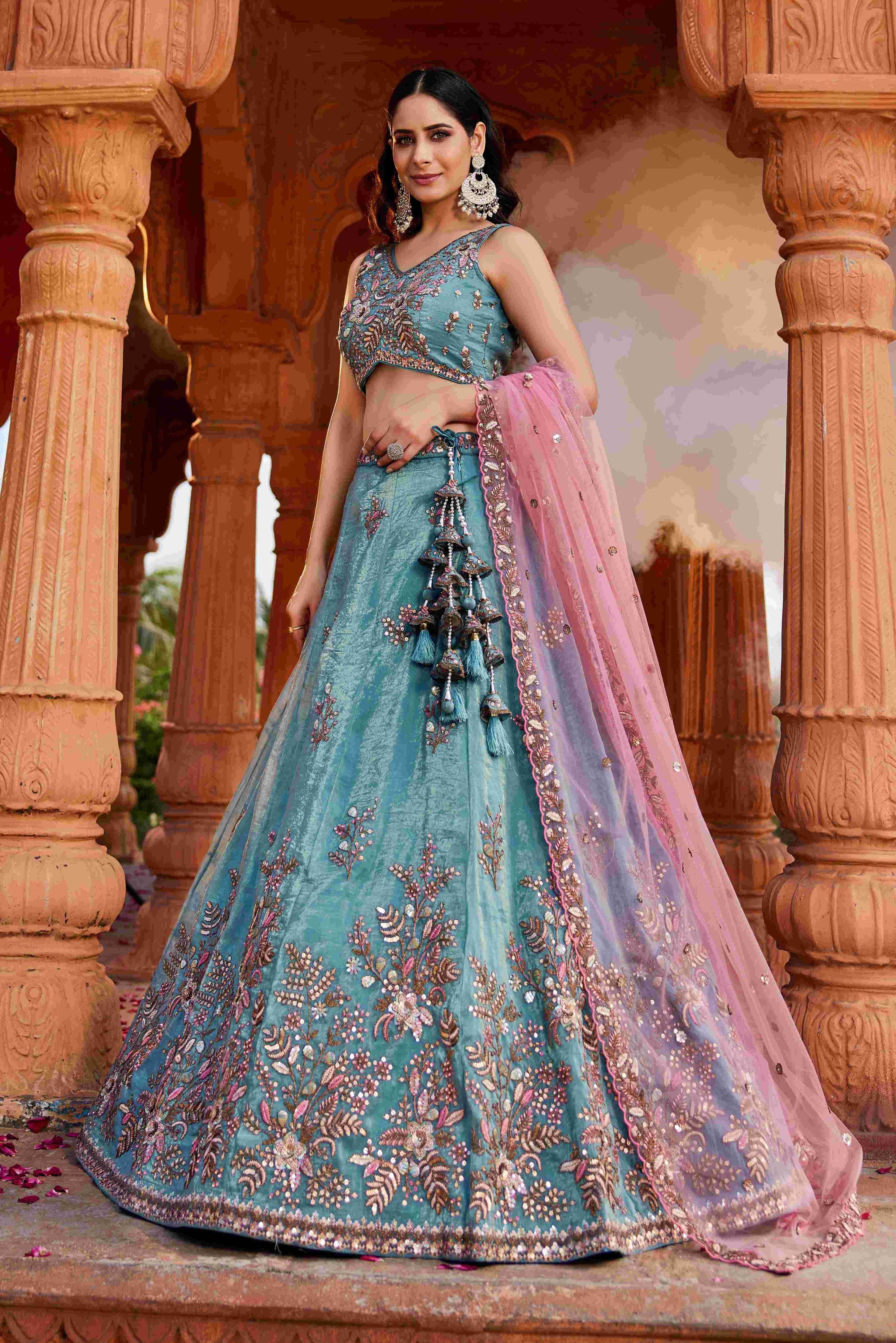 Elegant Tissue Designer Lehenga for Festive Occasions - MYLUXURY LANE ENTERPRISE