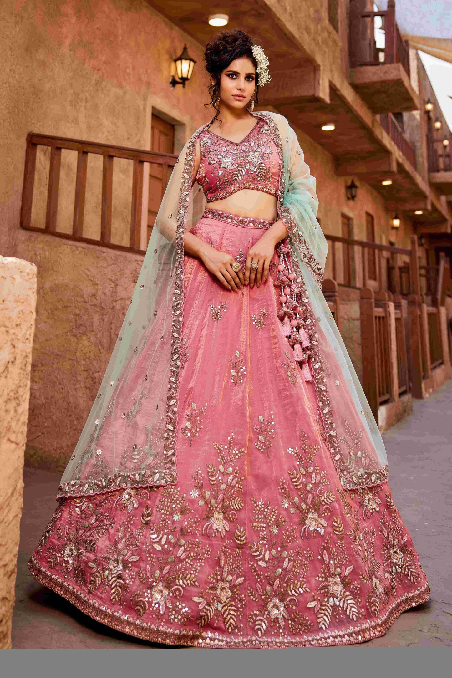 Tissue Designer Lehenga for Festive Elegance and Style - MYLUXURY LANE ENTERPRISE