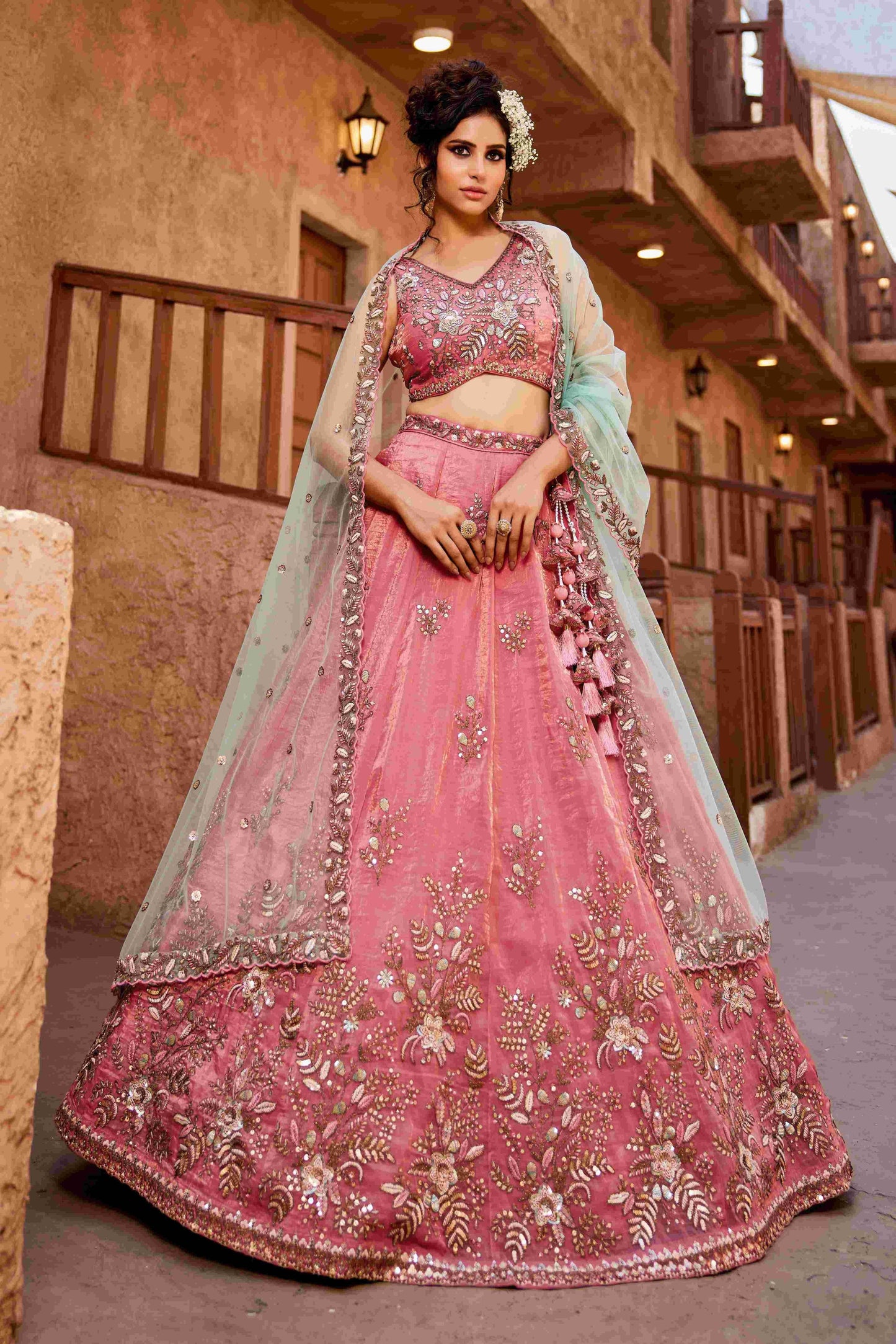 Elegant Tissue Designer Lehenga for Festive Occasions - MYLUXURY LANE ENTERPRISE
