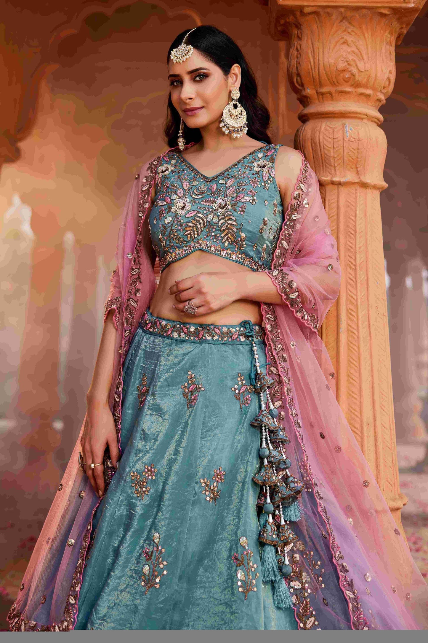 Tissue Designer Lehenga for Festive Elegance and Style - MYLUXURY LANE ENTERPRISE