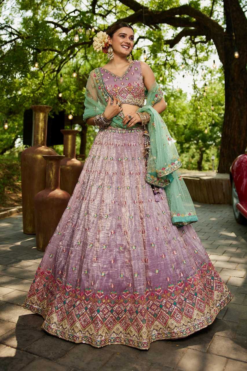 Tissue  Designer Lehenga