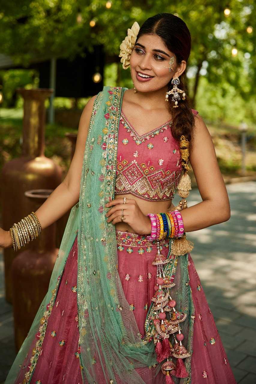 Tissue  Designer Lehenga