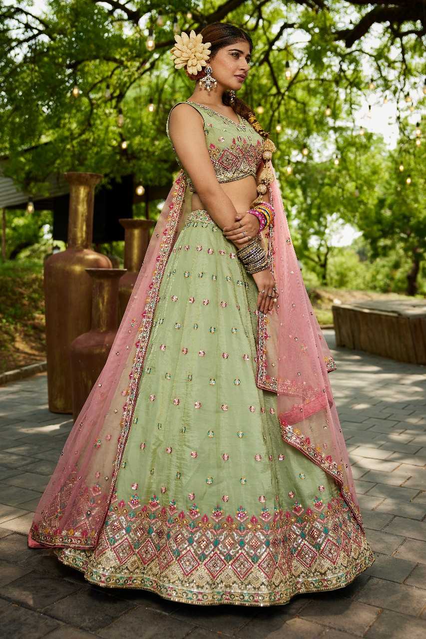 Tissue  Designer Lehenga