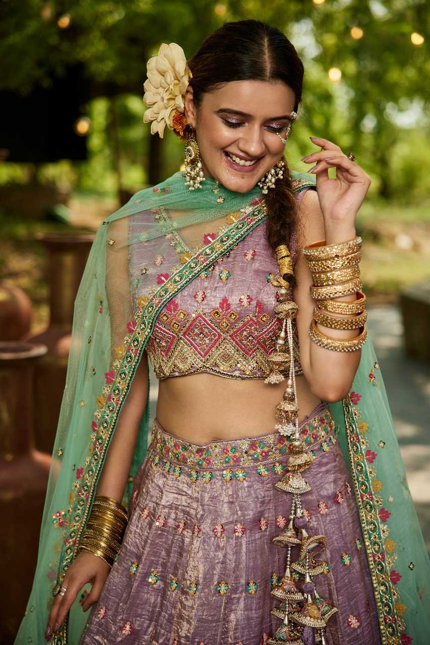 Tissue  Designer Lehenga