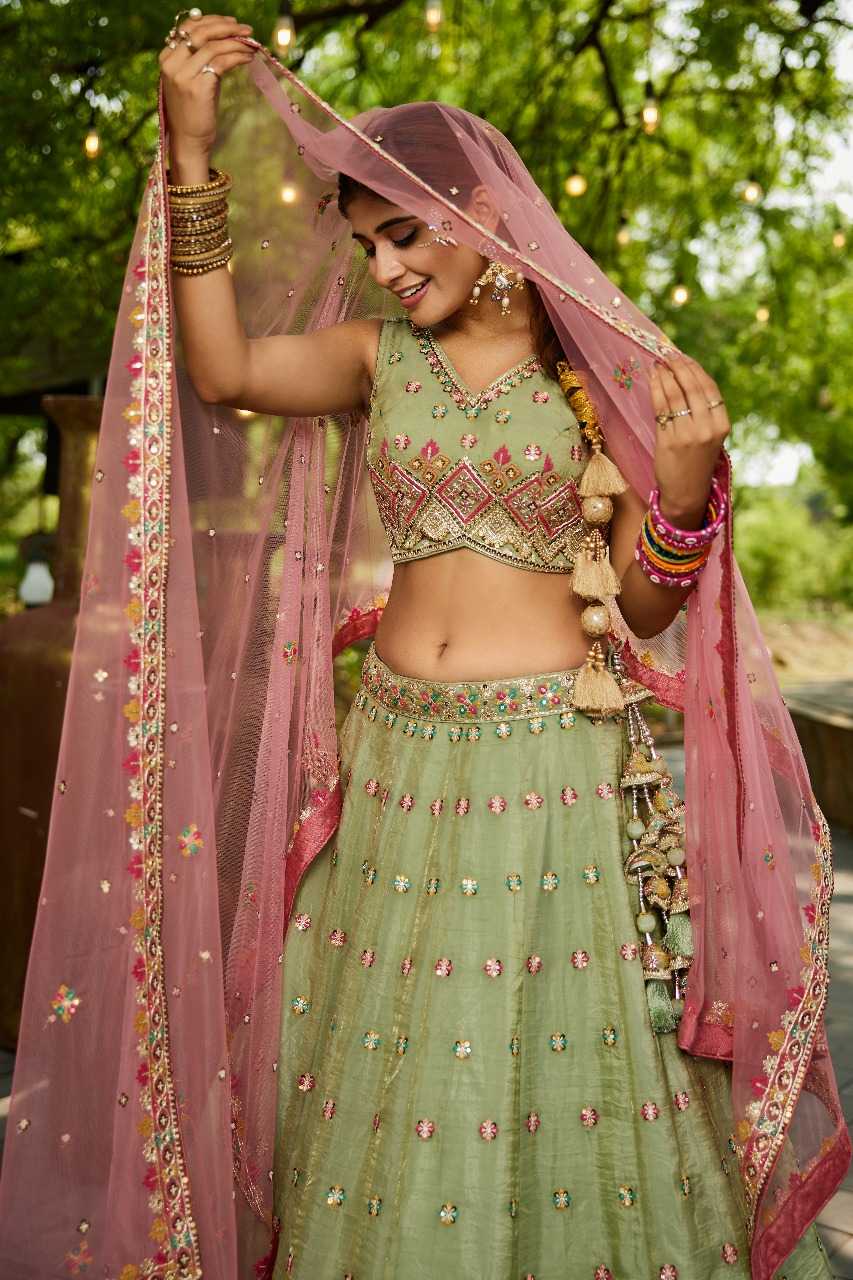 Tissue  Designer Lehenga