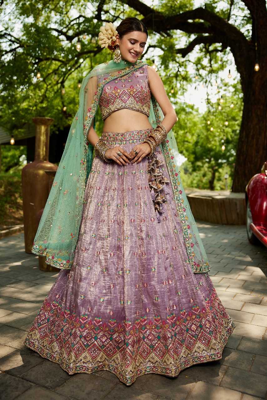 Tissue  Designer Lehenga